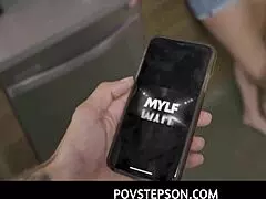 Milf stepmom Joslyn Jane kneels for her stepson's fantasy