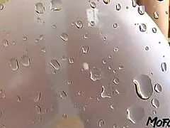 Amateur big tits fuck in shower