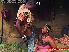 stepmother showed me her naked body and gets her juicy wet pussy deeply fucked after bush hunting job