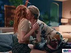 The redhead's nipples got PULLED and she was FACESITTED by a busty dominant MILF