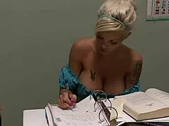 Fucking Slutty Big Tits Blonde Mom Delta White. She rides cock in lingerie, bends over for doggystyle, and takes anal fingering.