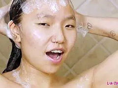 Sexy Asian Teen Takes Shower