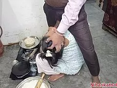 indian desi step-mom bends over in kitchen for hardcore doggystyle fucking