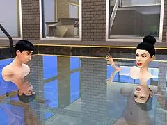 My step mom tricked me into a game and she fuck me