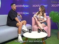 Hot Latina Milf Interview Turns Wild Threesome With Kissing And Fucking