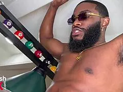 Intense trailer pool hall BBC threesome explodes with passion!