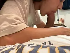 incredible blowjob from my stepsister when we were alone at home