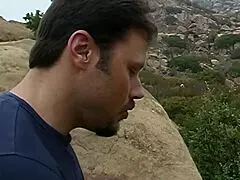 Blonde milf mom in lingerie outdoors getting assfucked and facial cumshot by her partner