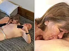 Granny Carmen experiences intense face fucking.