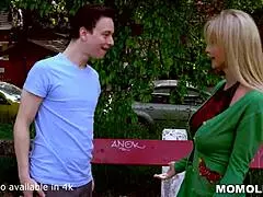 Horny blonde stunner milf nadya basinger fucking the young 18+ guy she was babysitting before!