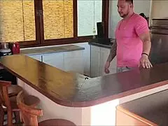 my wife almost caught me fucking her friend in the kitchen