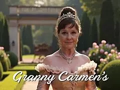 Watch Granny Catwoman ride cowgirl and get drilled missionary to creampie orgasm.