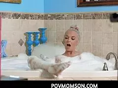 Caught In The Bubble Bath With Stepmom's Bosom?