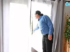 Cheating wife takes bbc and cumshot in front of cuckold husband