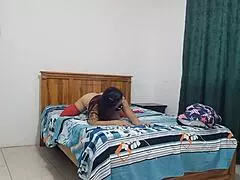 Stepmother in lingerie prepares to have a night of intense sex with me her vagina is big and delicious