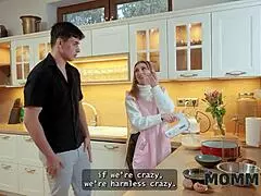 Mommy4K brunette got horny and fucked young dude at first meeting!