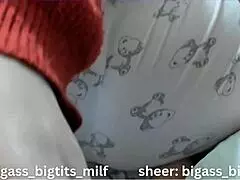 Milf masturbates in pajamas with big ass.