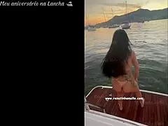 Renatinha mello celebrates her birthday with hot moments on the boat in angra dos reis.