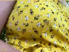 Wifey heads out in cute summer dress braless, looking amazing with blonde hair