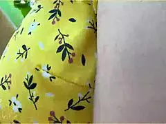 Wifey heads out in cute summer dress braless, looking amazing with blonde hair