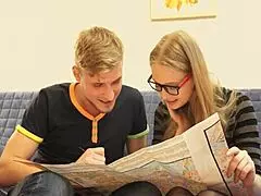 stylish nerd bangs in group doggystyle