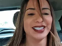 Latina Milf Flashes and Blows in Shared Uber
