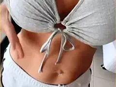 Wifey, An Amateur Housewife, Stuns In Her Perfect Tit Flashing Shirt, Flashing Her Big Tits