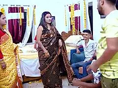 desi step mom teaches her step daughter how to fuck in a gangbang for the first time