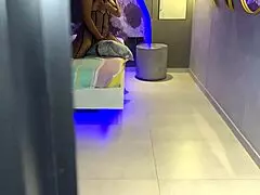 Horny stepmother with big ass rides pillow to orgasm