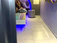 Horny stepmother with big ass rides pillow to orgasm