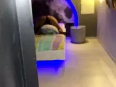 Horny stepmother with big ass rides pillow to orgasm