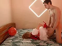 Ever tried amateur deepthroat and hard anal sex with a girl in red costume?