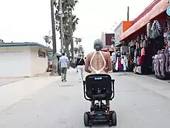 Fit Milf Granny Fucked On Public Beach Sidewalk.