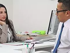 Mature office girl seduces old cock