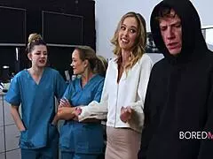 Boss lady doesn't notice getting fucked by a stranger in boredma video