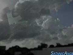 Bigtits cougar bounces on monster cock outdoors.