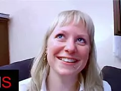 Blonde milf ass fucked with cumshot on belly