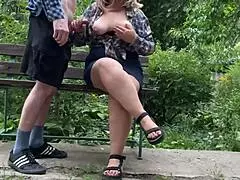 Mother-In-Law's Natural Tits Covered In Cum