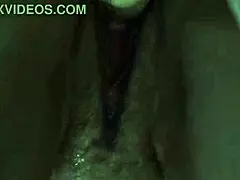 naughty young woman removes condom to fuck her hair and gets huge cum inside