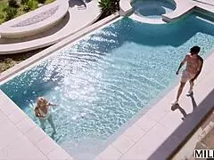 Milfy Busty Blonde Milf Laura Bentley Cant Resist Pool Boys Thick Cock