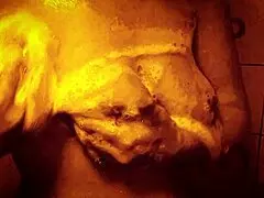 Sexy Milf Showers Slowly, Massaging Wet Body And Horny Nipples In Slow Motion