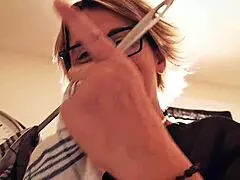 Karina, the innocent housewife, awaits in the kitchen ready for anything.