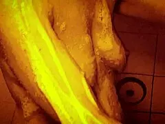 Sexy Milf Showers Slowly, Massaging Wet Body And Horny Nipples In Slow Motion