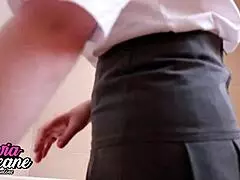 Who's spanking this naughty college student?