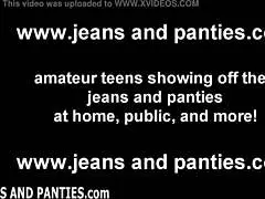 Petite sinti teasing in tight skinny jeans