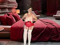 the granny in red assisted masturbation & multiple orgasms
