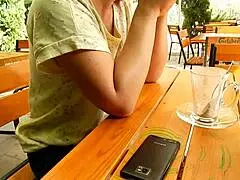 look at this milf flashing her hairy tits in public, she's mature and chubby too