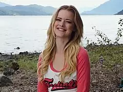 Hey, Check Out This Petite Blonde Milf From Canada Going Nude Outdoor For Playboy