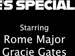 light skin cowgirl gracie gates takes romes cum on her cunt