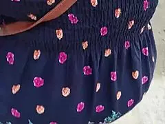 Following And Lifting Woman's Skirt On The Street